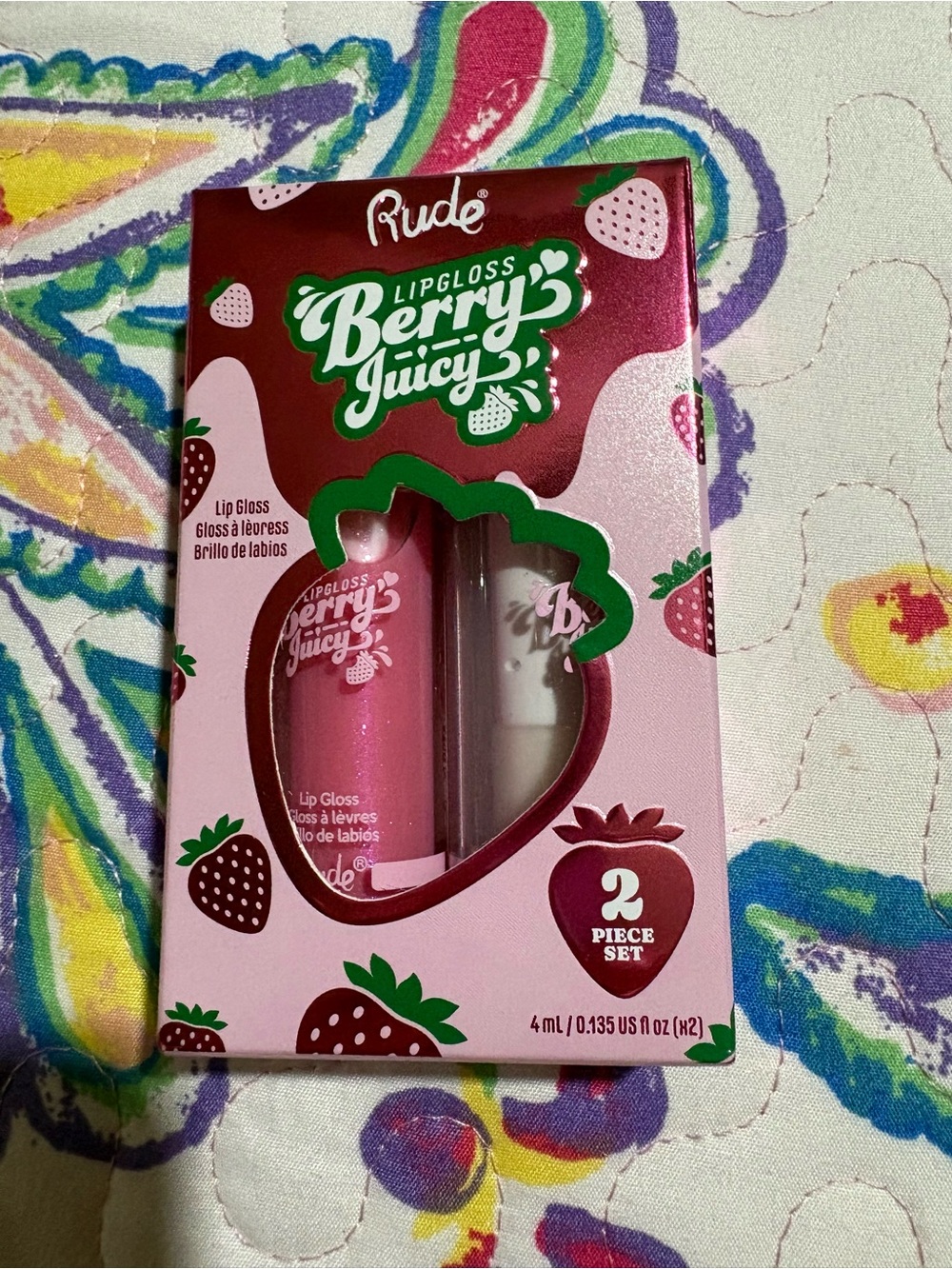 RUDE Berry Juicy Lip Gloss Set - Pink